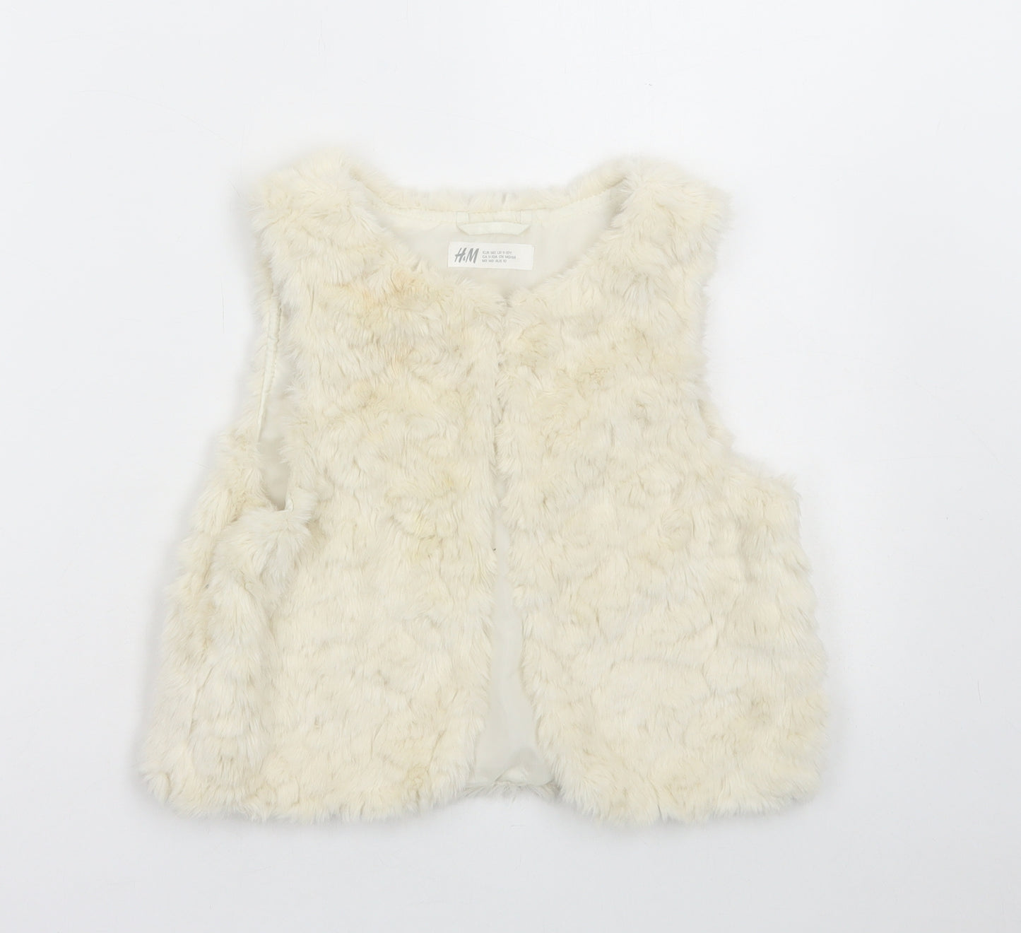 H&M Girls Ivory Gilet Jacket Size 10-11 Years Button
