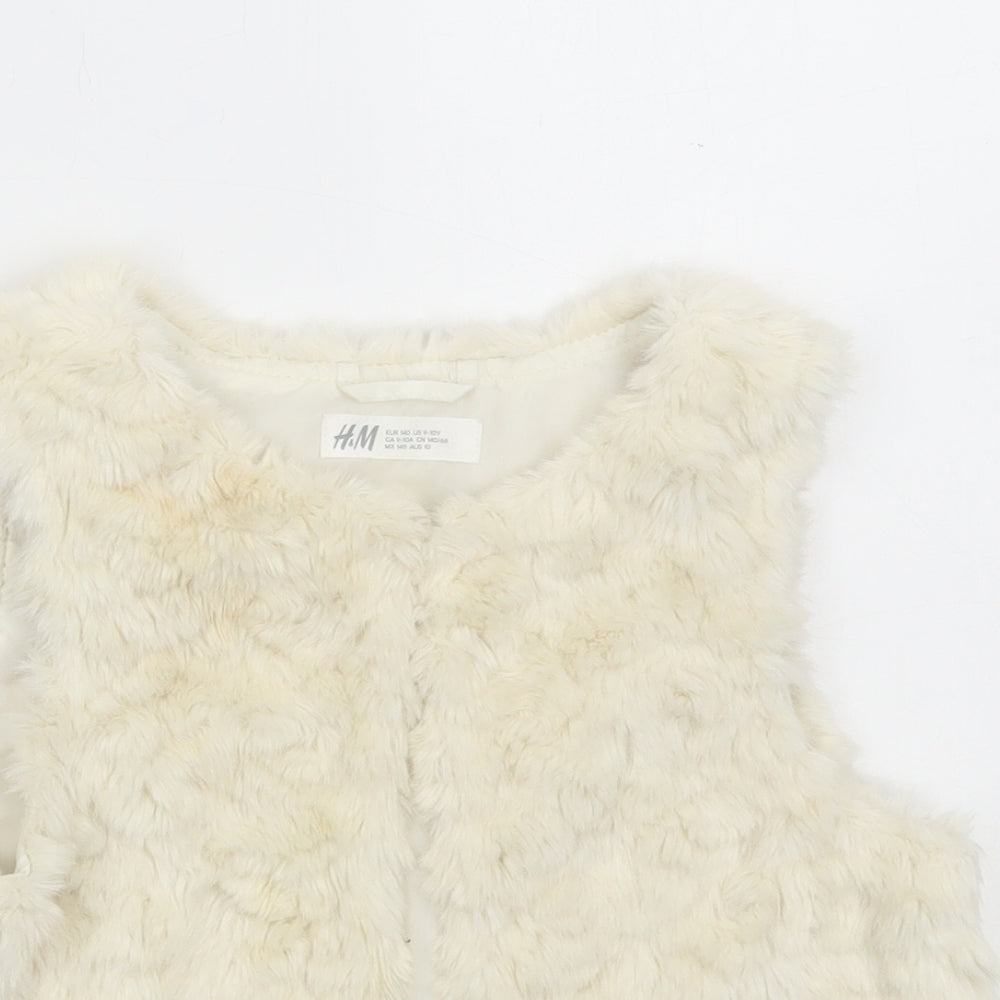 H&M Girls Ivory Gilet Jacket Size 10-11 Years Button