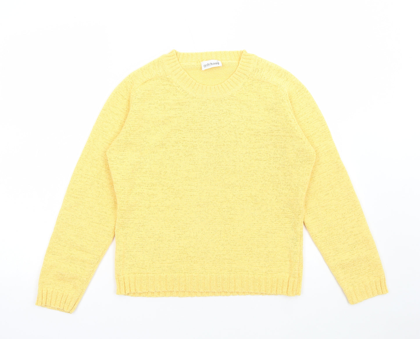 Gollenhaug Womens Yellow Round Neck Polyester Pullover Jumper Size 10