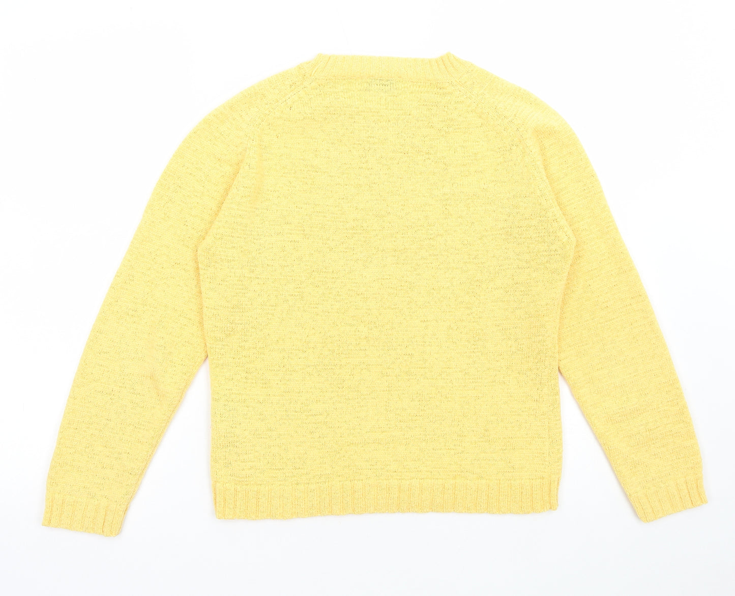 Gollenhaug Womens Yellow Round Neck Polyester Pullover Jumper Size 10