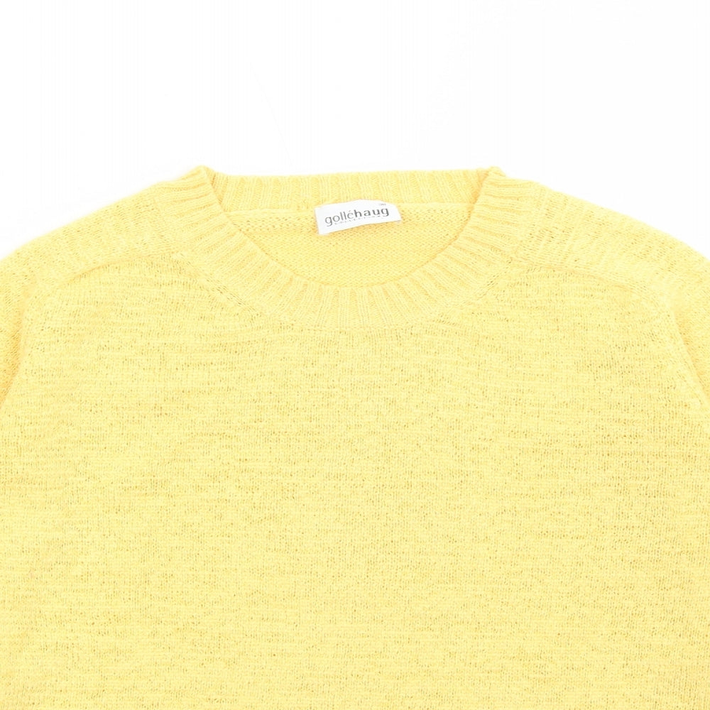 Gollenhaug Womens Yellow Round Neck Polyester Pullover Jumper Size 10