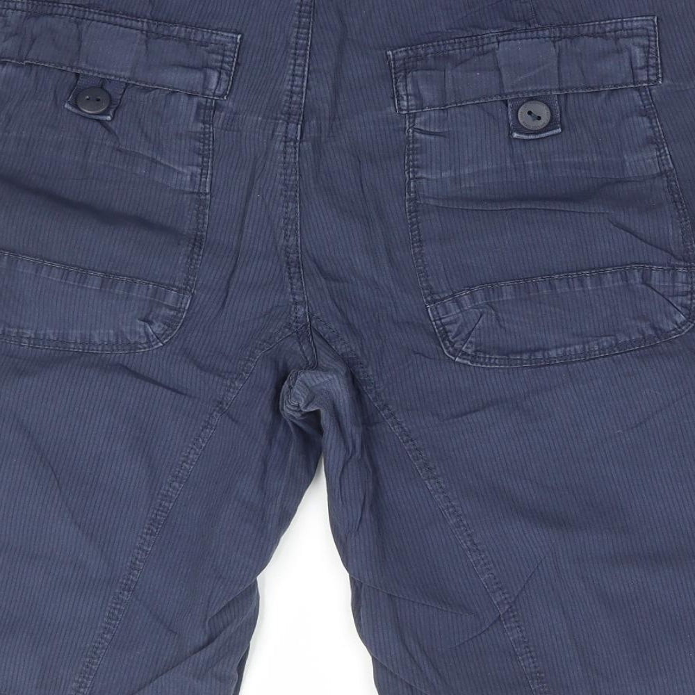 Lee Cooper Mens Blue Cotton Cargo Shorts Size 36 in L12 in Regular Button