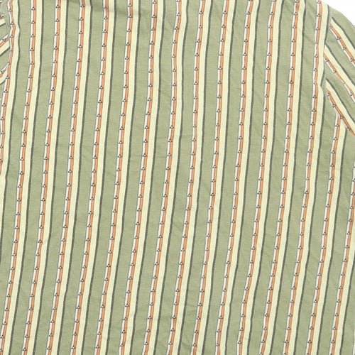 Essentials Mens Multicoloured Striped Polyester Button-Up Size S Collared Button