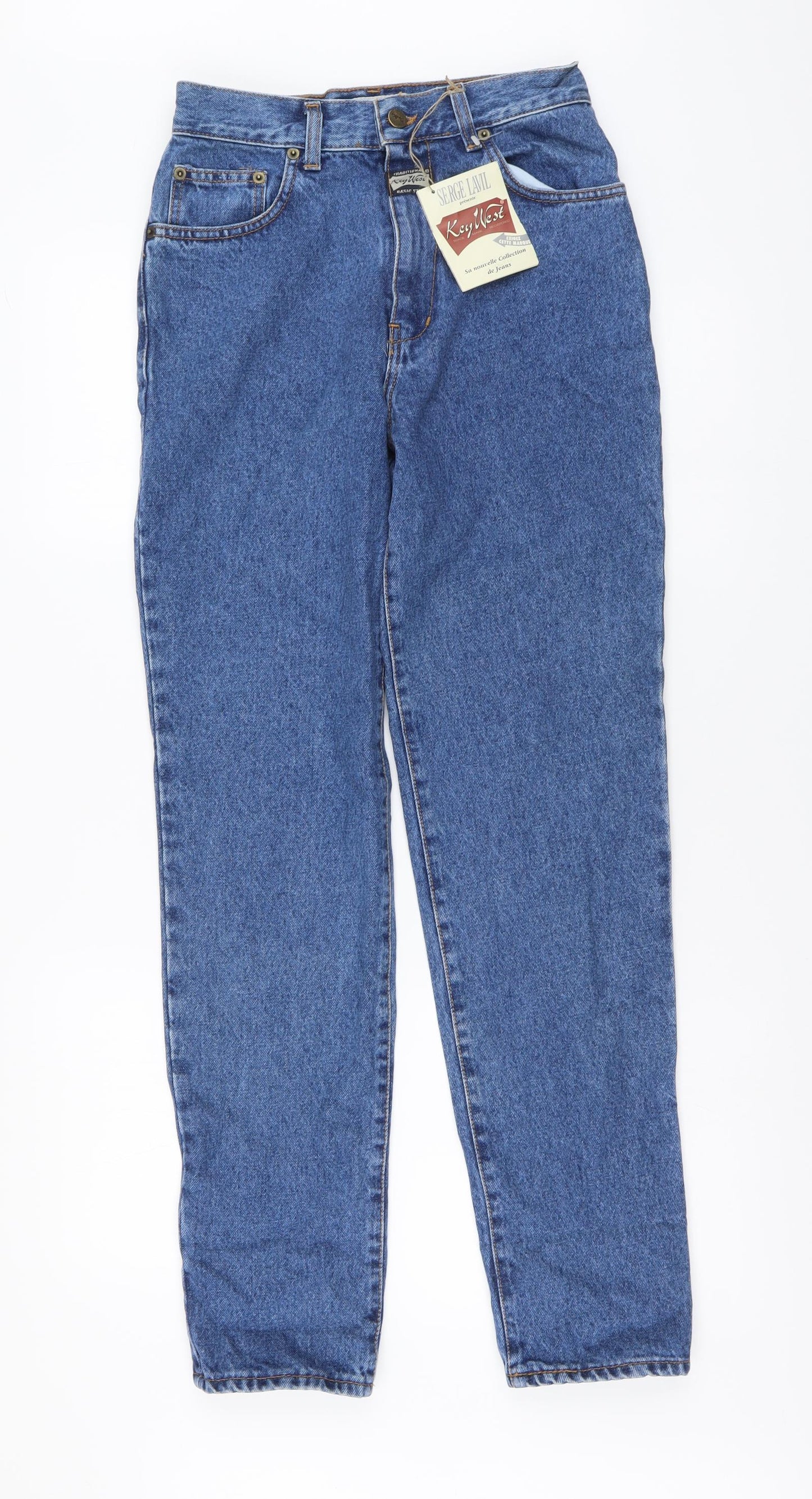 Key West Womens Blue Cotton Mom Jeans Size 10 L31 in Regular Button
