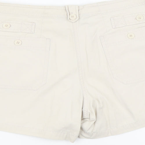 Dorothy Perkins Womens Beige Cotton Cargo Shorts Size 12 L3 in Regular Button