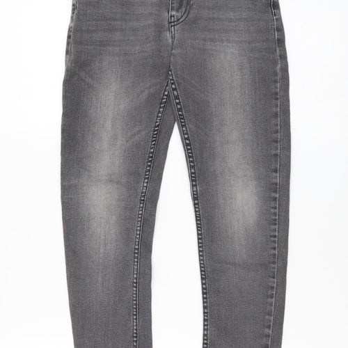 NEXT Boys Grey Cotton Skinny Jeans Size 9 Months Regular Button