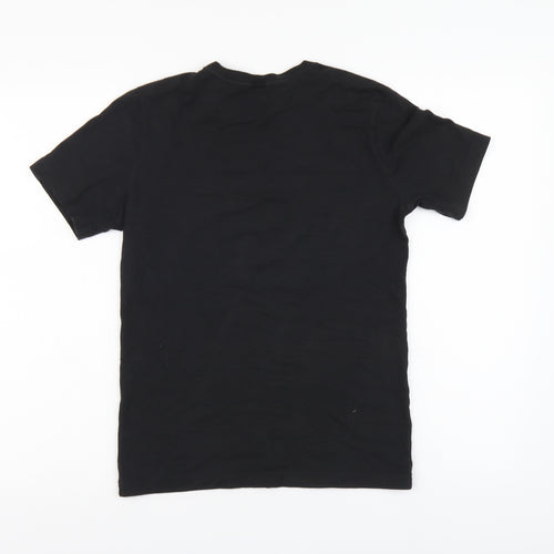 adidas Boys Black Animal Print Cotton Basic T-Shirt Size 11-12 Years Round Neck Pullover