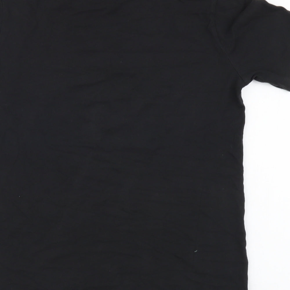 adidas Boys Black Animal Print Cotton Basic T-Shirt Size 11-12 Years Round Neck Pullover