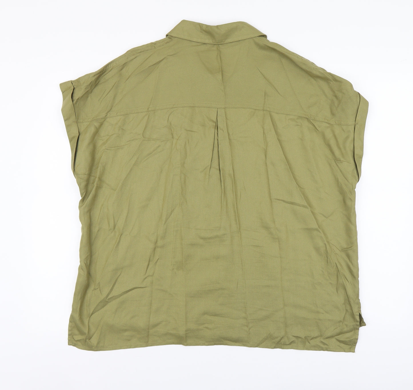 George Womens Green Viscose Basic Button-Up Size 16 Collared