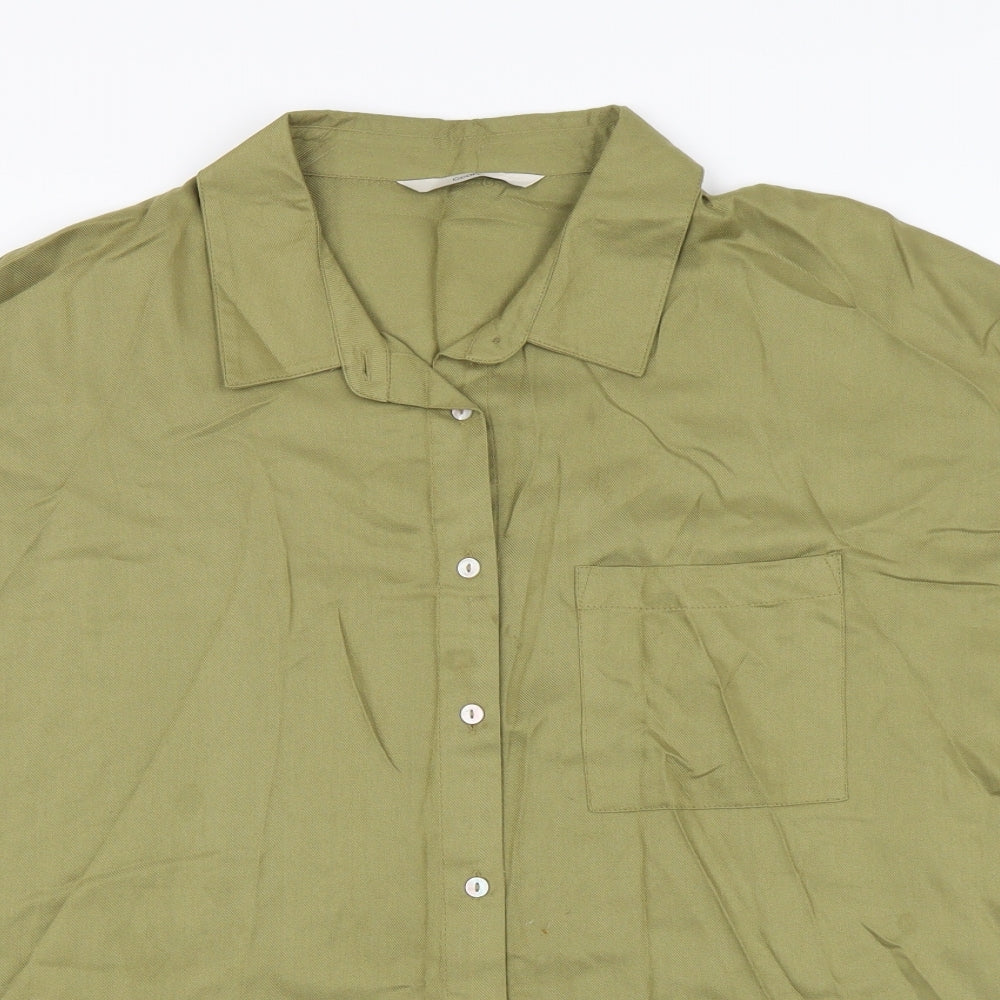 George Womens Green Viscose Basic Button-Up Size 16 Collared