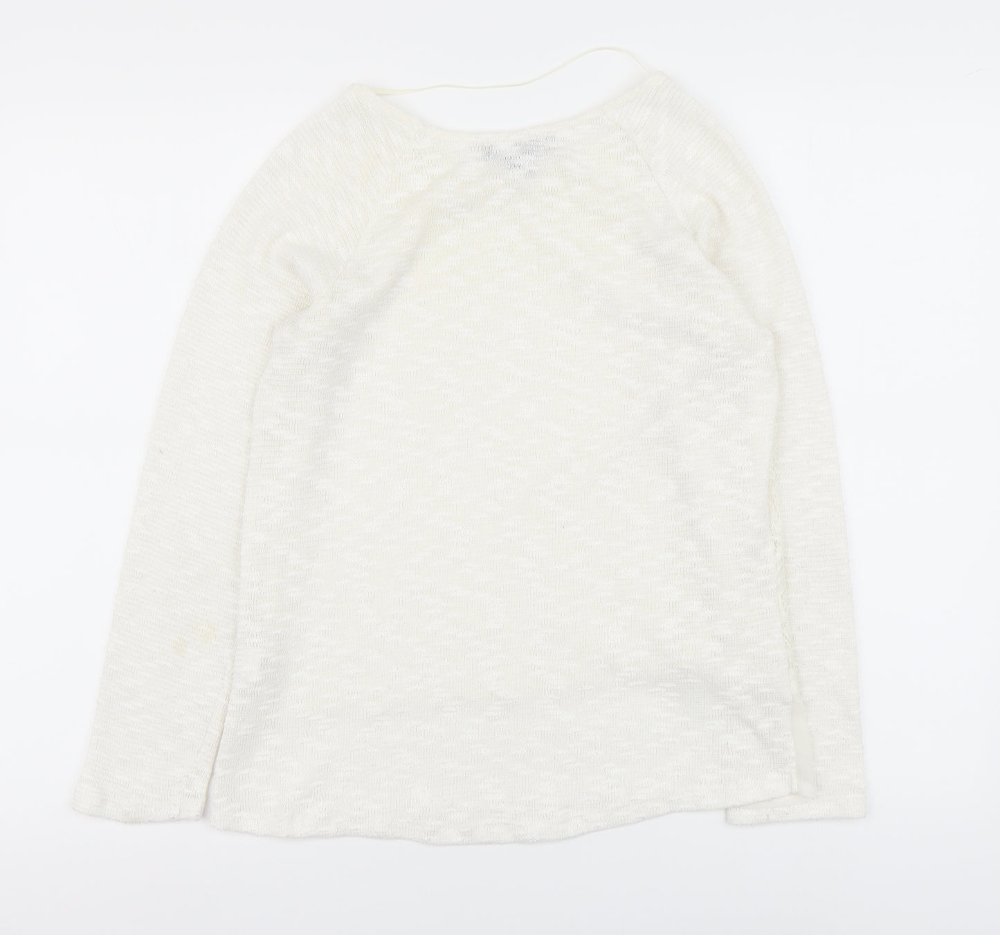 Atmosphere Womens White Geometric Polyester Basic Blouse Size 6 Round Neck