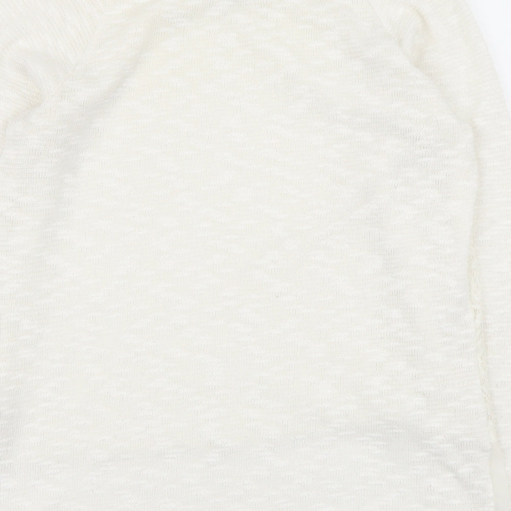 Atmosphere Womens White Geometric Polyester Basic Blouse Size 6 Round Neck