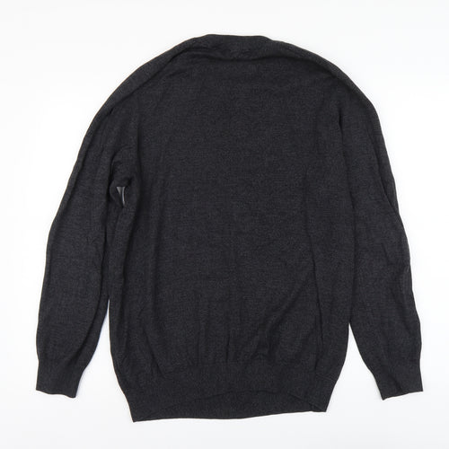 Primark Mens Grey Round Neck Acrylic Pullover Jumper Size L