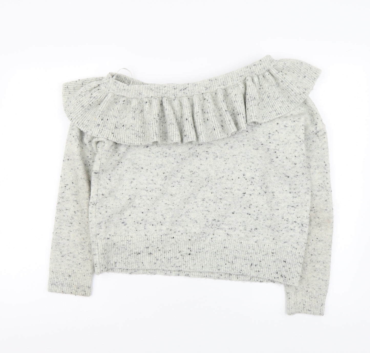 River Island Womens Grey Boat Neck Acrylic Pullover Jumper Size 16