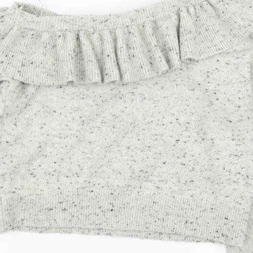 River Island Womens Grey Boat Neck Acrylic Pullover Jumper Size 16