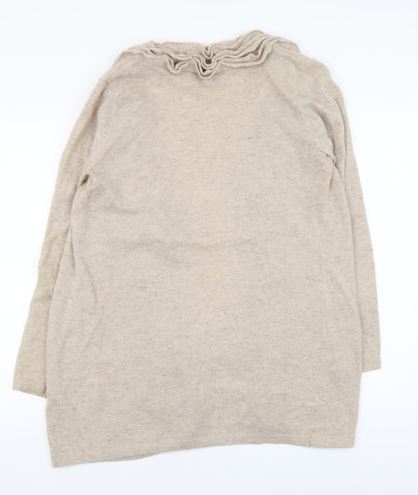 Cynthia Rowley Womens Beige V-Neck Polyester Cardigan Jumper Size L