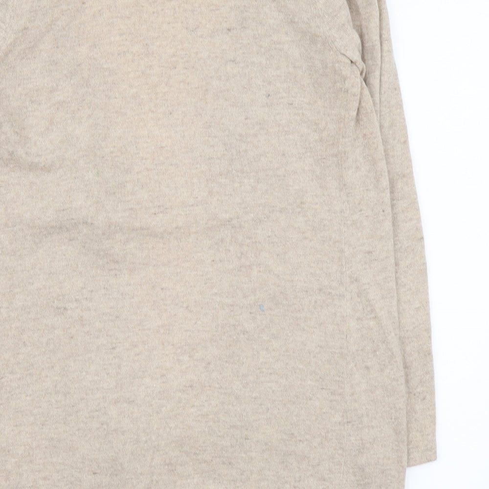Cynthia Rowley Womens Beige V-Neck Polyester Cardigan Jumper Size L