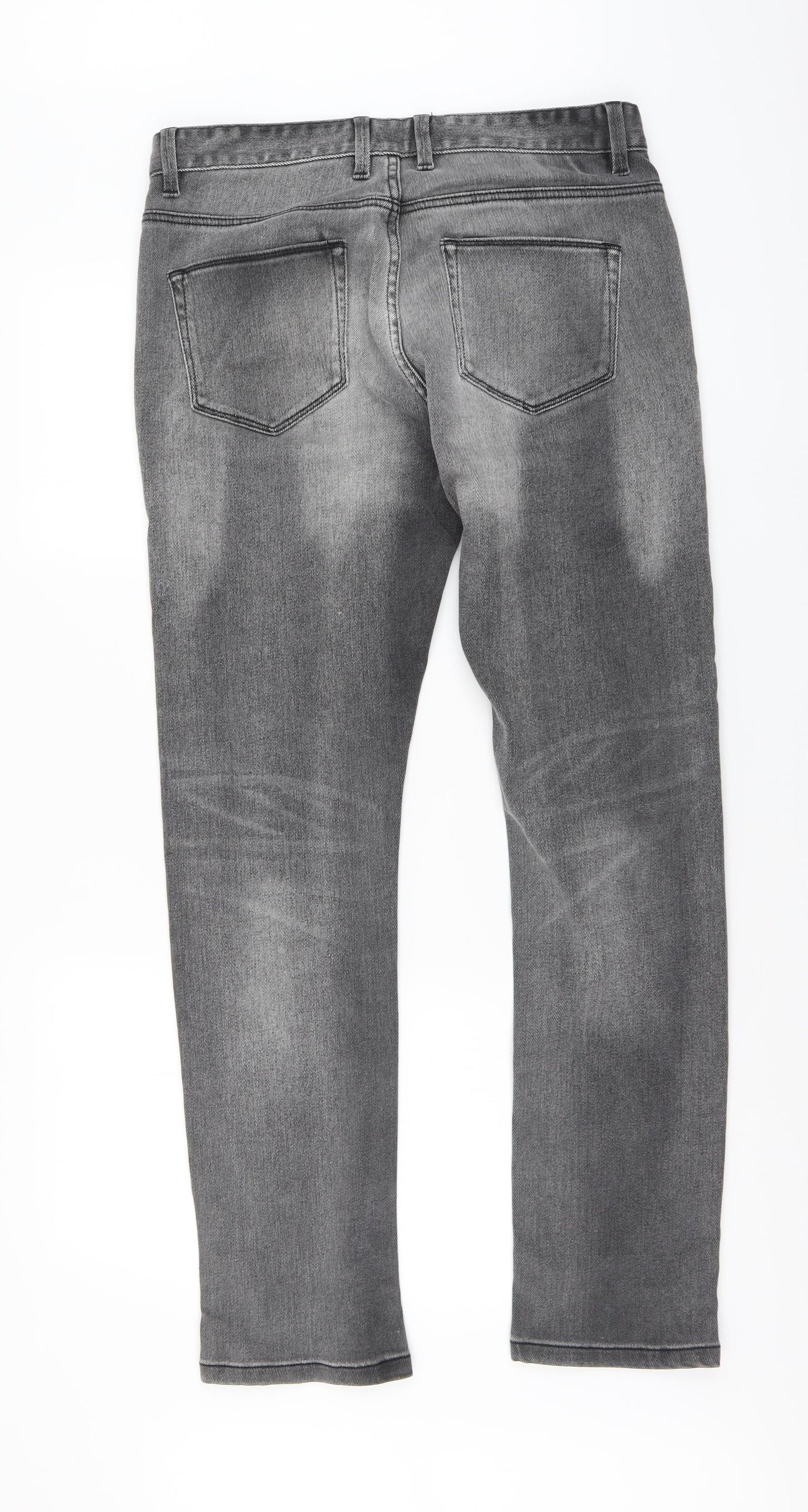 NEXT Mens Grey Cotton Skinny Jeans Size 32 in L31 in Regular Button