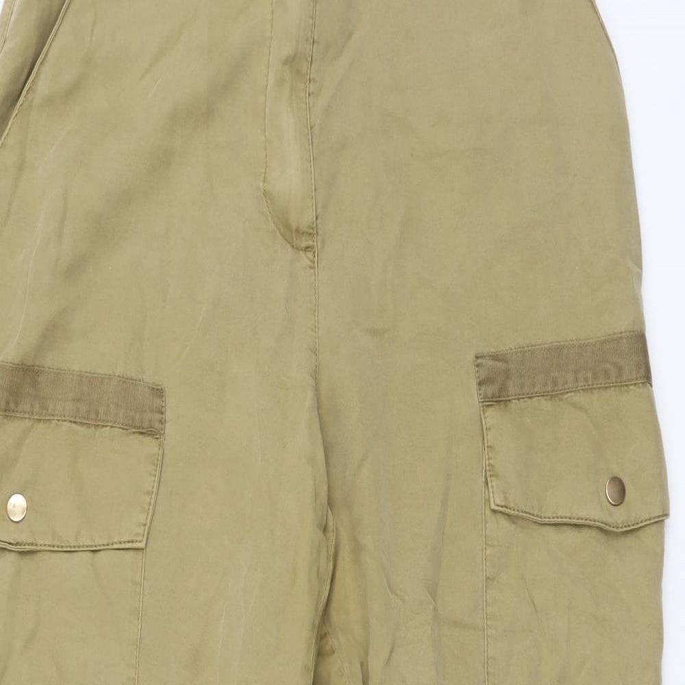 River Island Womens Beige Lyocell Jogger Trousers Size 16 L27 in Regular Button