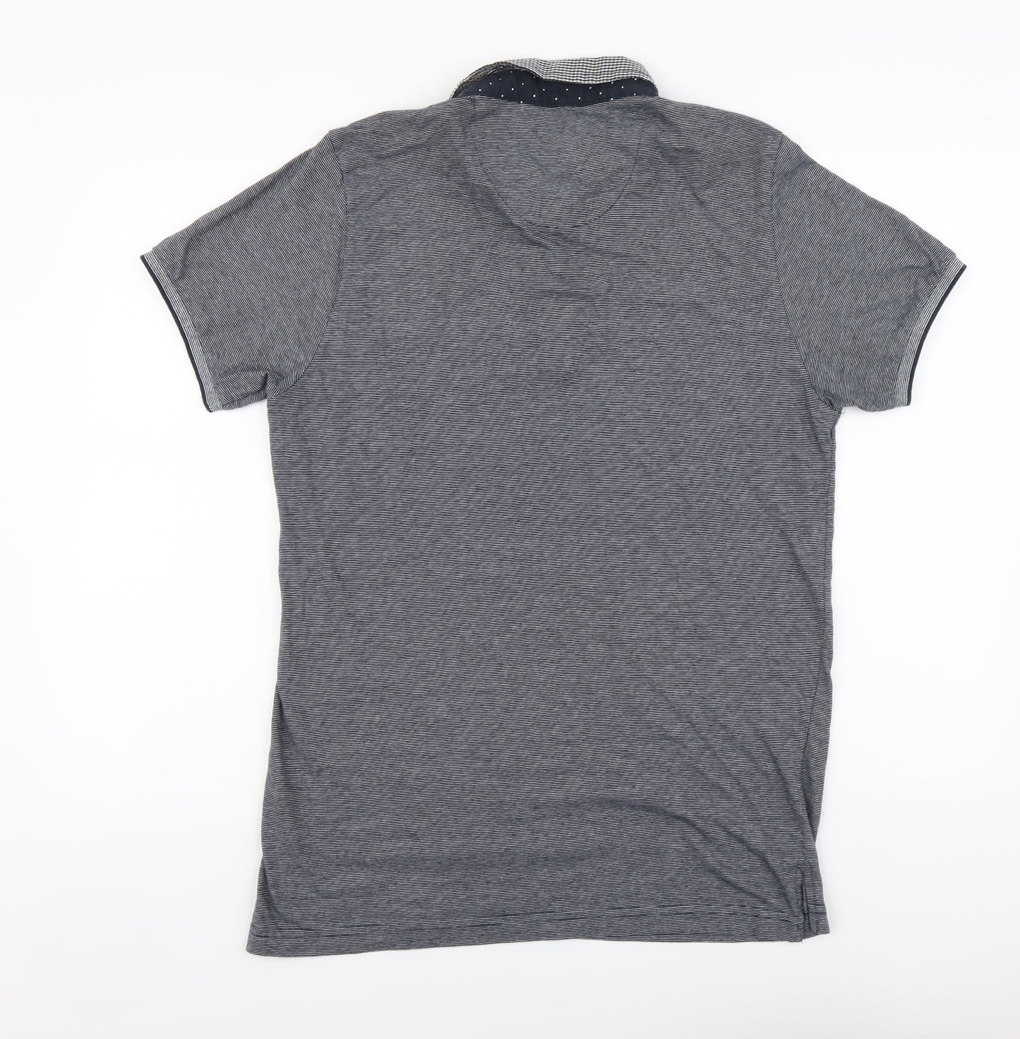 Brave Soul Mens Grey Cotton Polo Size XL Collared Button