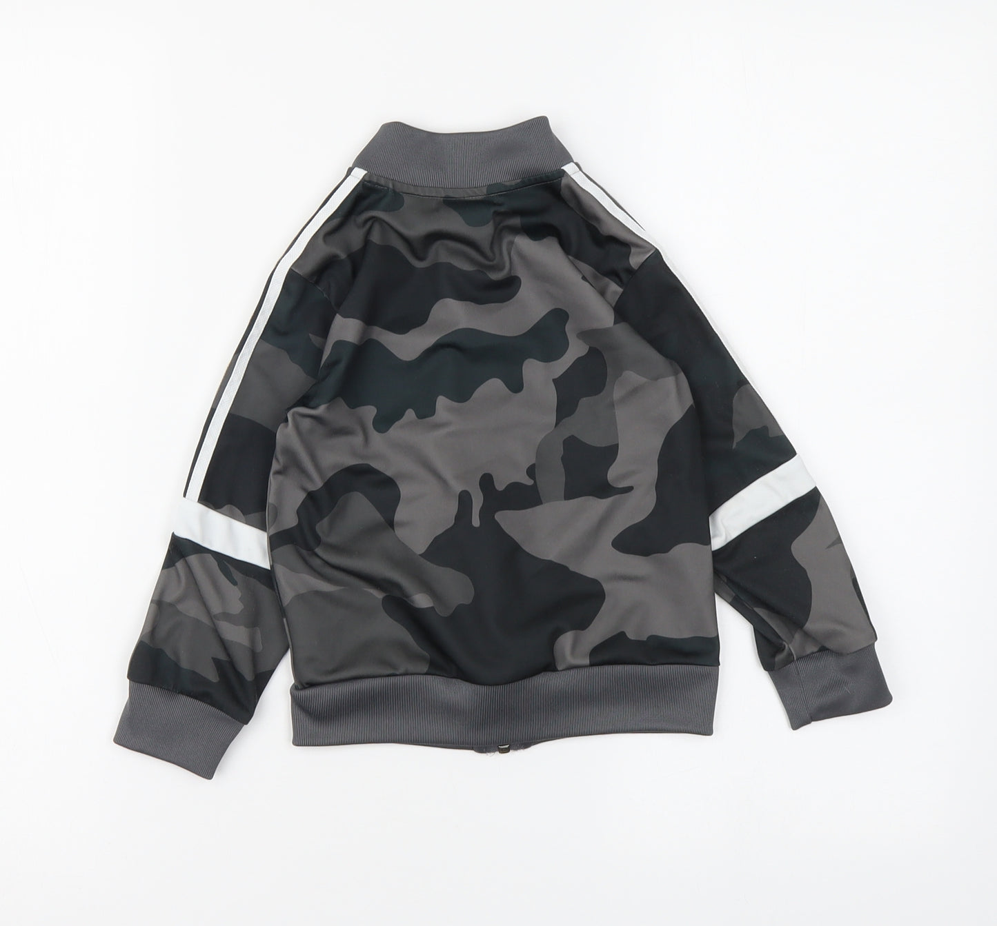 adidas Boys Green Camouflage Polyester Full Zip Sweatshirt Size 2-3 Years Zip