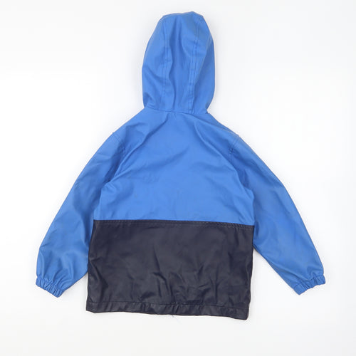 Marks and Spencer Girls Blue Rain Coat Coat Size 4-5 Years Zip