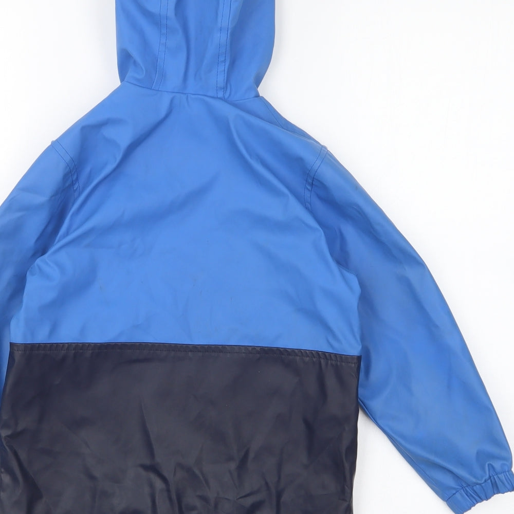 Marks and Spencer Girls Blue Rain Coat Coat Size 4-5 Years Zip