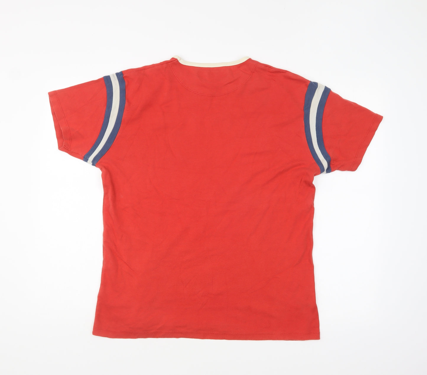 FCUK Mens Red Cotton T-Shirt Size M Round Neck