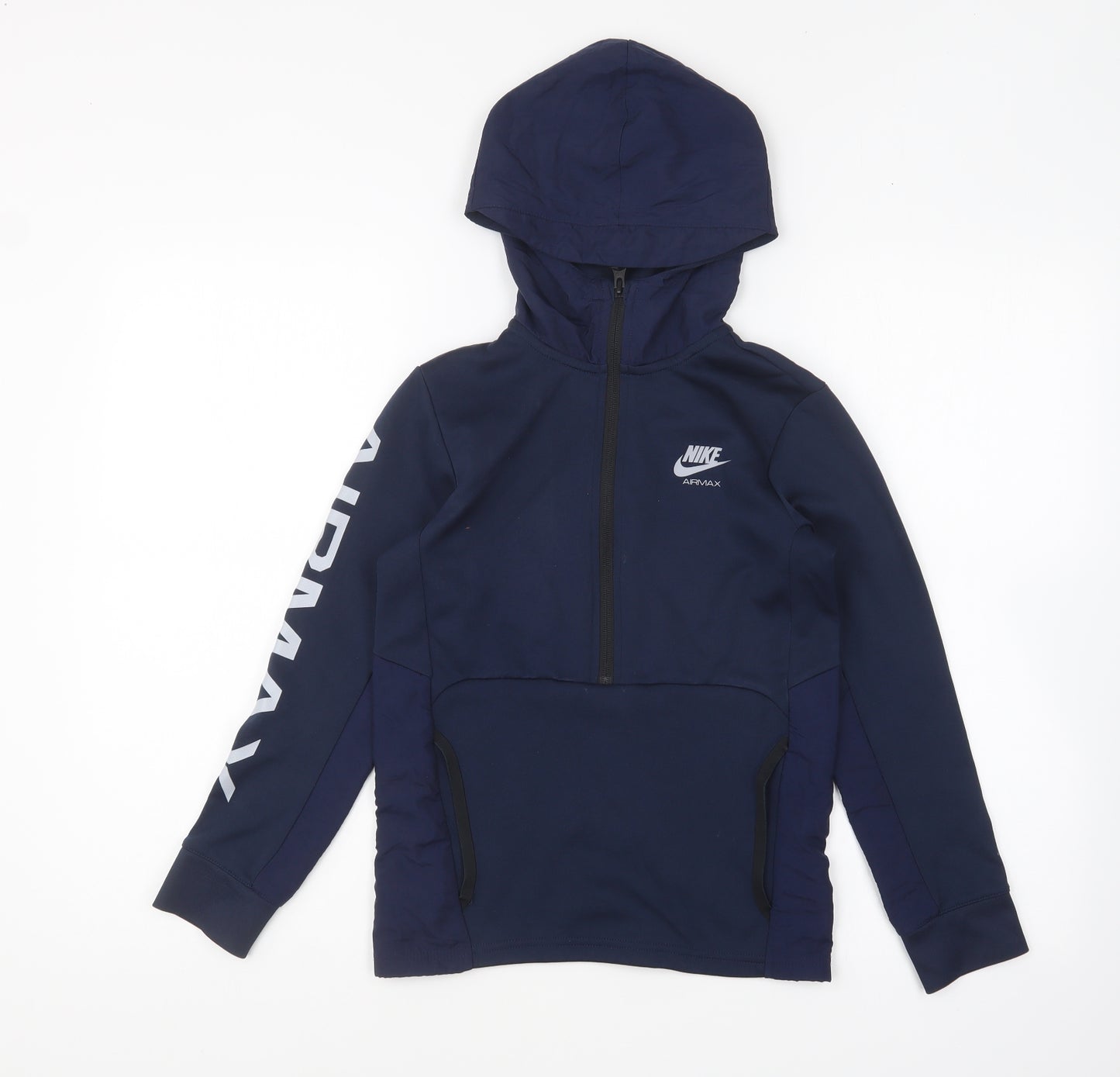 Nike Boys Blue Polyester Pullover Sweatshirt Size S Zip