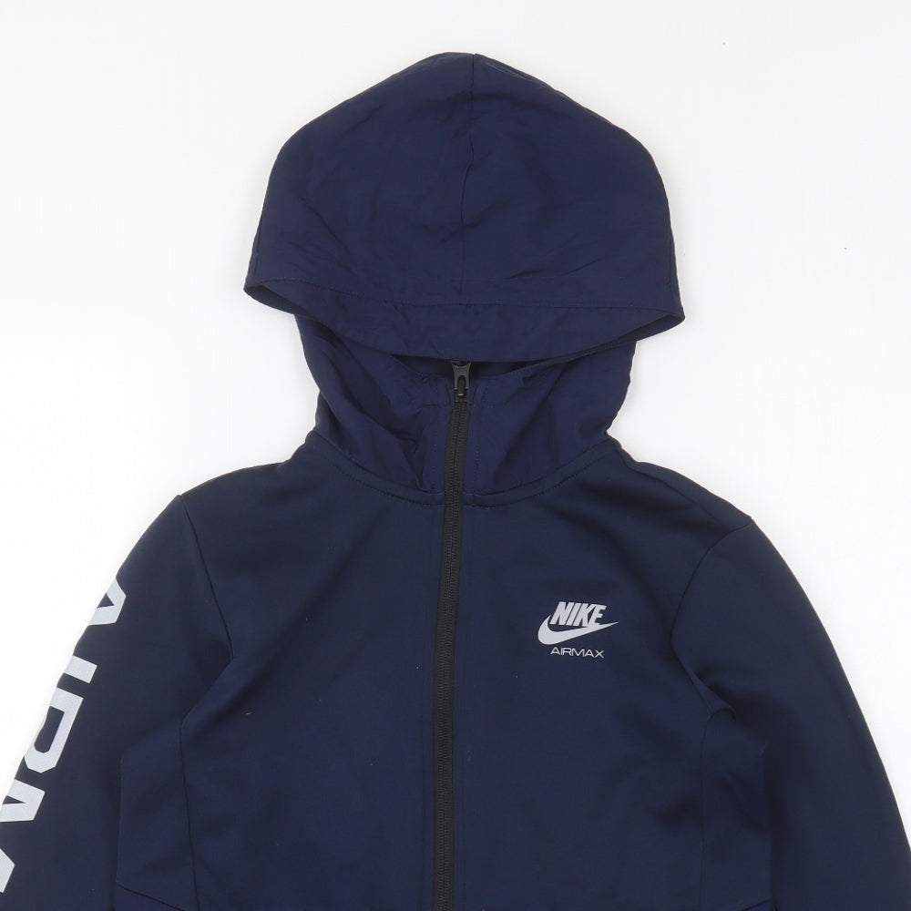 Nike Boys Blue Polyester Pullover Sweatshirt Size S Zip