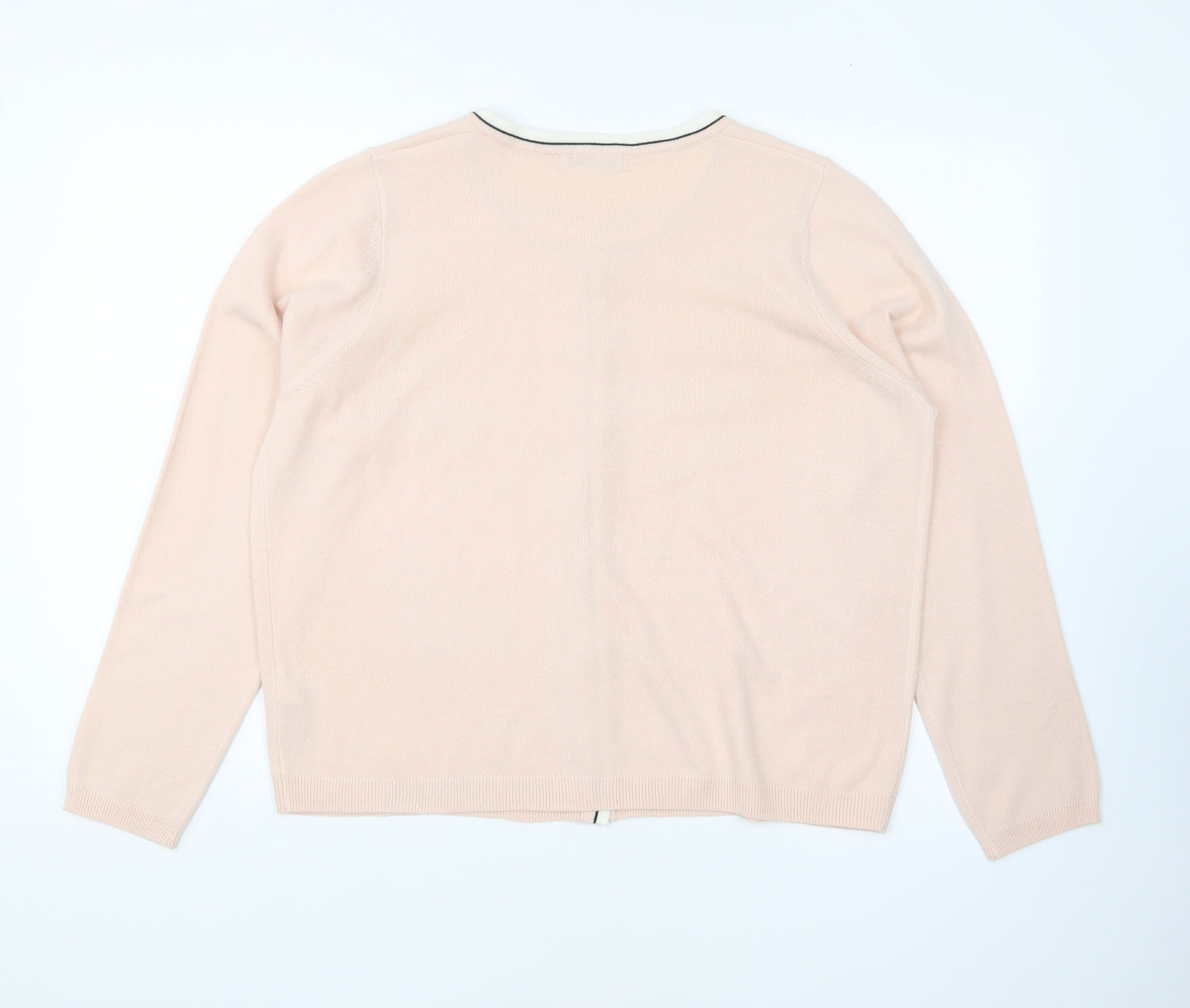 Marks and Spencer Womens Pink Round Neck Acrylic Cardigan Jumper Size 16