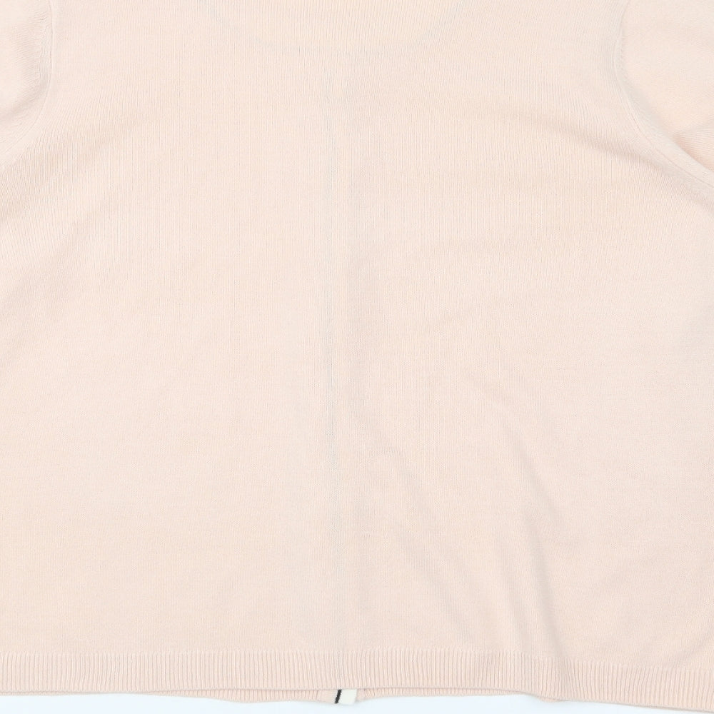 Marks and Spencer Womens Pink Round Neck Acrylic Cardigan Jumper Size 16