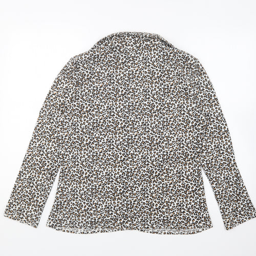 Gerard Womens Multicoloured Animal Print Polyester Basic Button-Up Size 16 Collared - Leopard Print