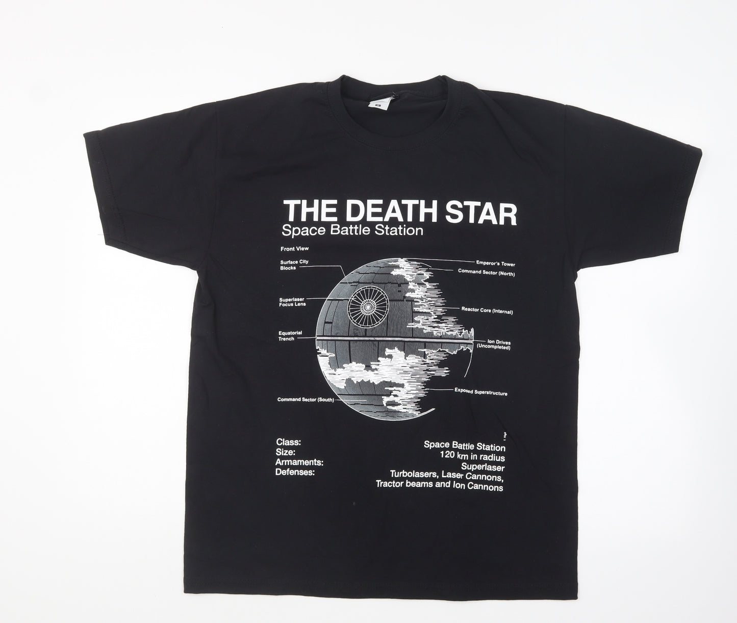 Fruit of the Loom Mens Black Cotton T-Shirt Size M Round Neck - Star Wars