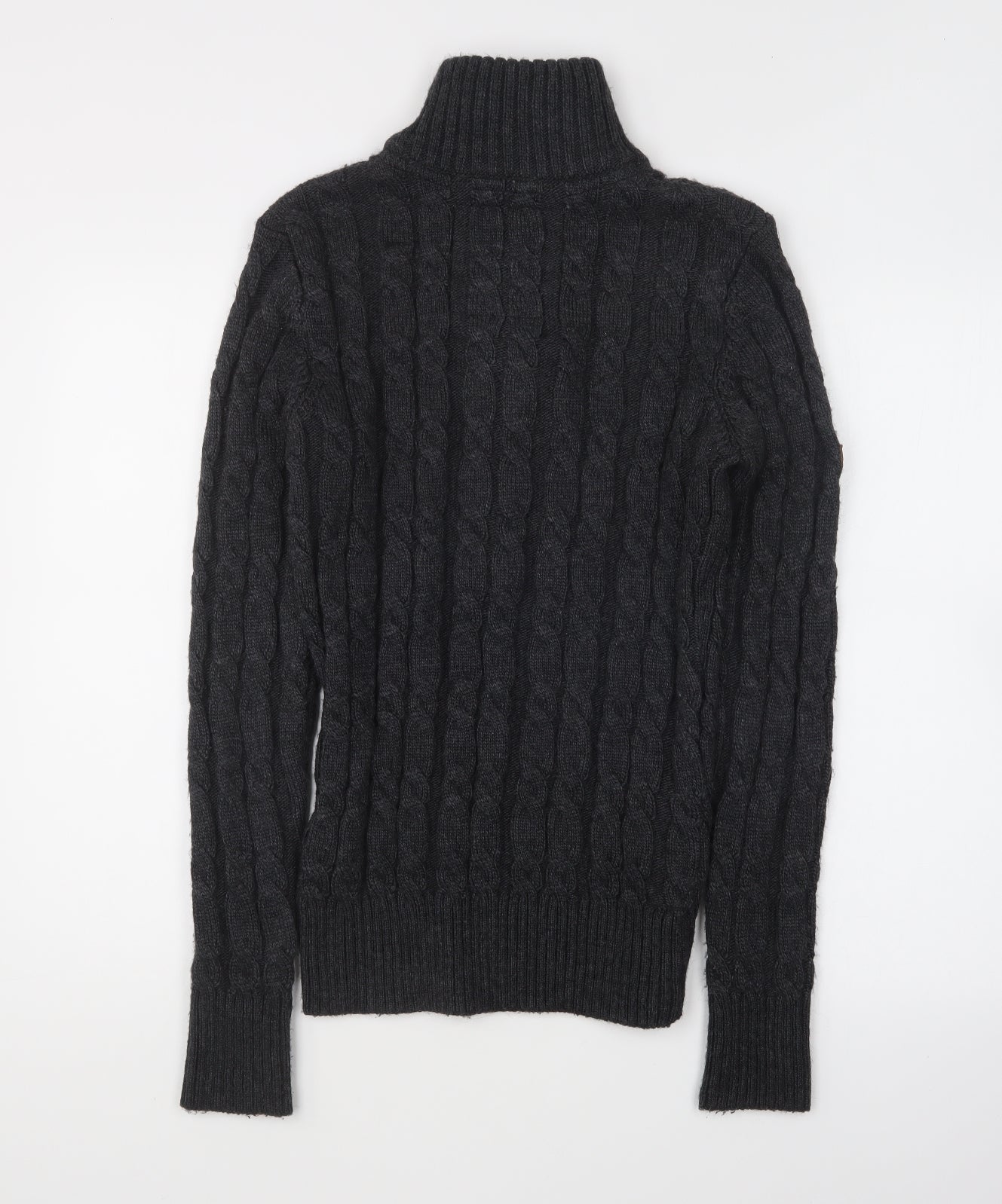 Superdry Mens Grey Collared Acrylic Pullover Jumper Size S