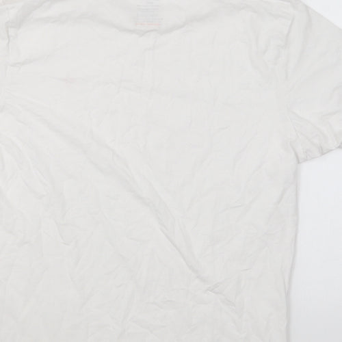 Farah Mens White Cotton T-Shirt Size S Round Neck