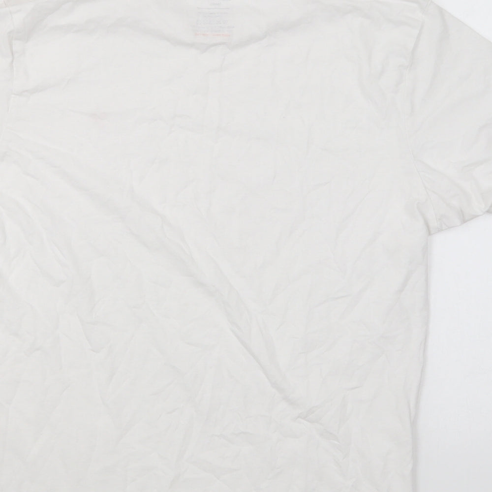 Farah Mens White Cotton T-Shirt Size S Round Neck