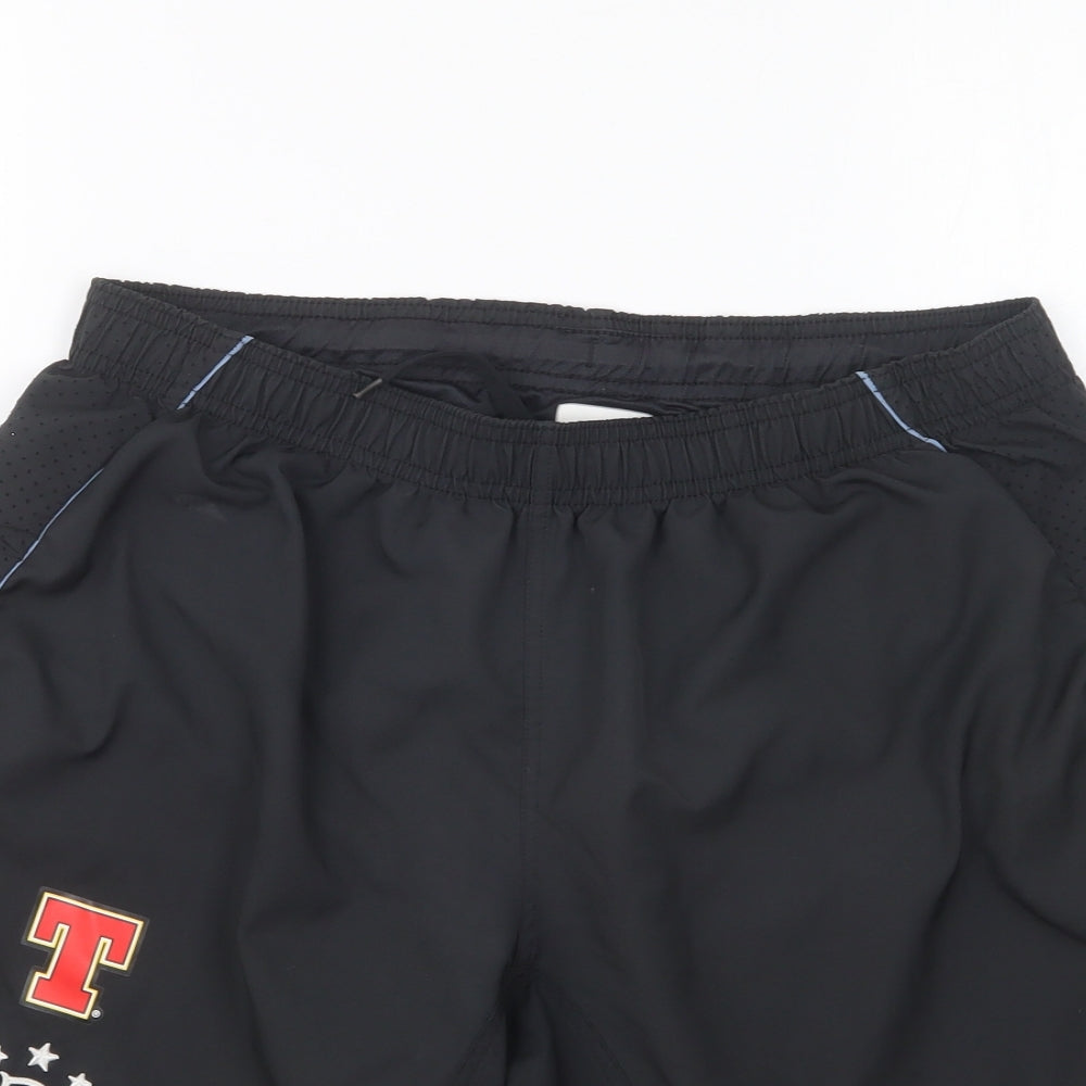 Umbro Mens Black Polyester Sweat Shorts Size M L8 in Regular Drawstring - Celtic Rangers