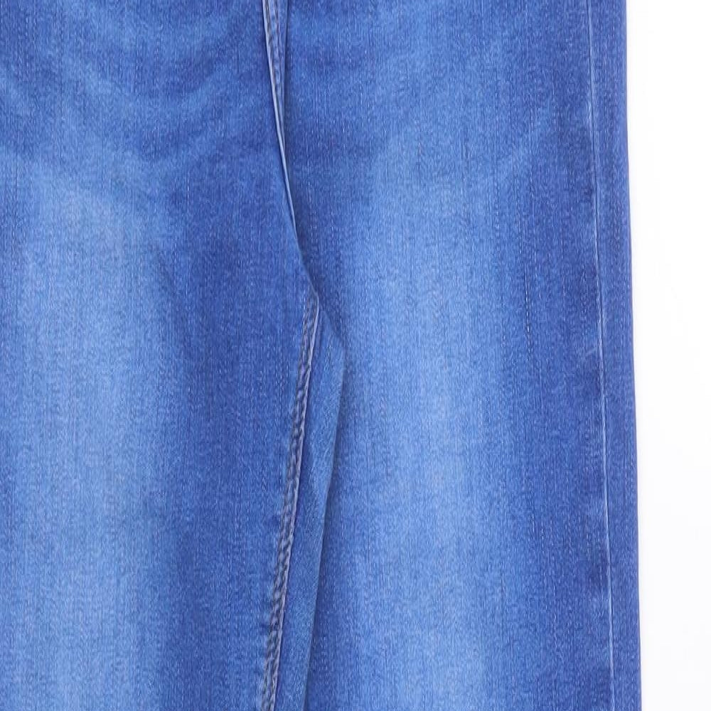River Island Womens Blue Cotton Skinny Jeans Size 12 L27 in Regular Button