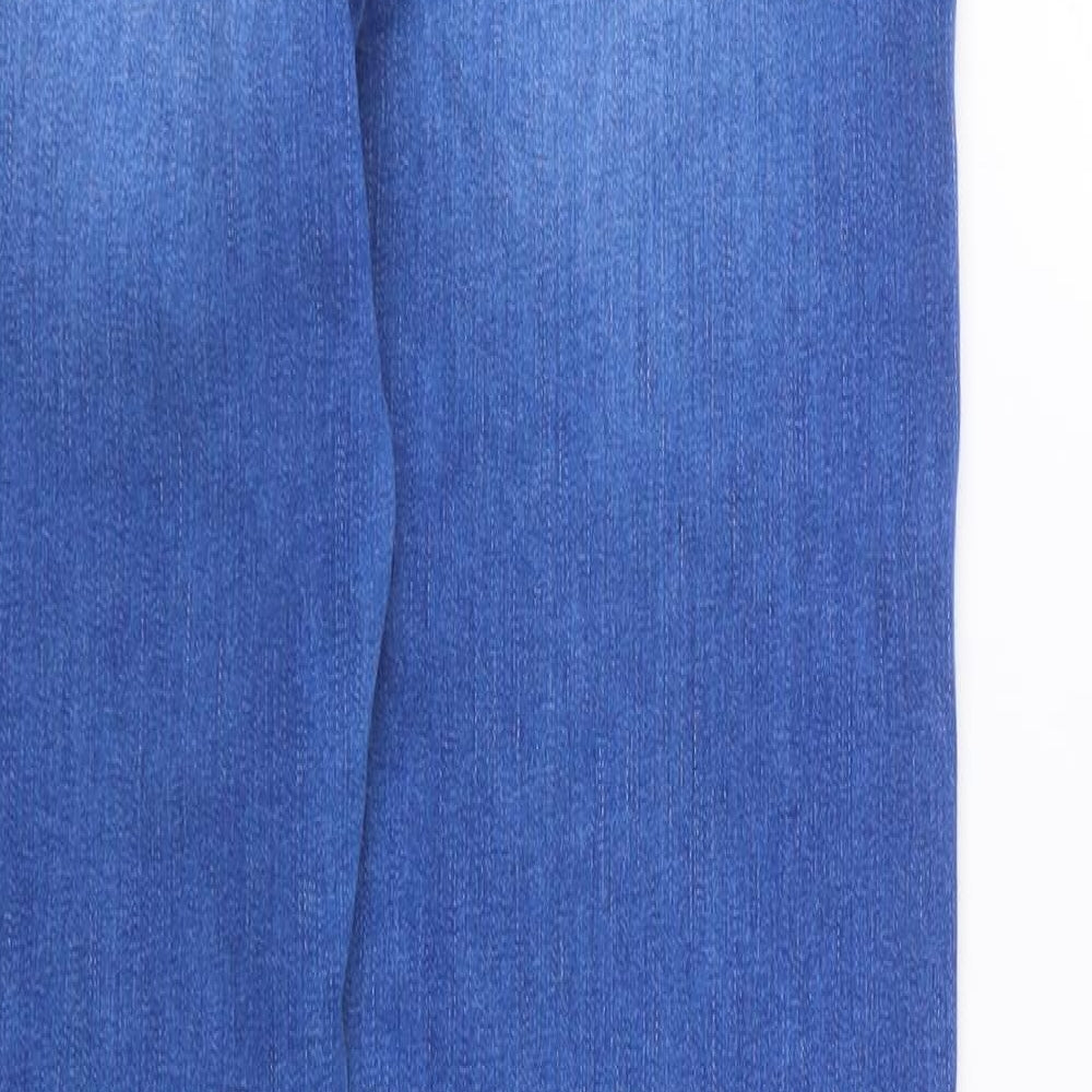 River Island Womens Blue Cotton Skinny Jeans Size 12 L27 in Regular Button