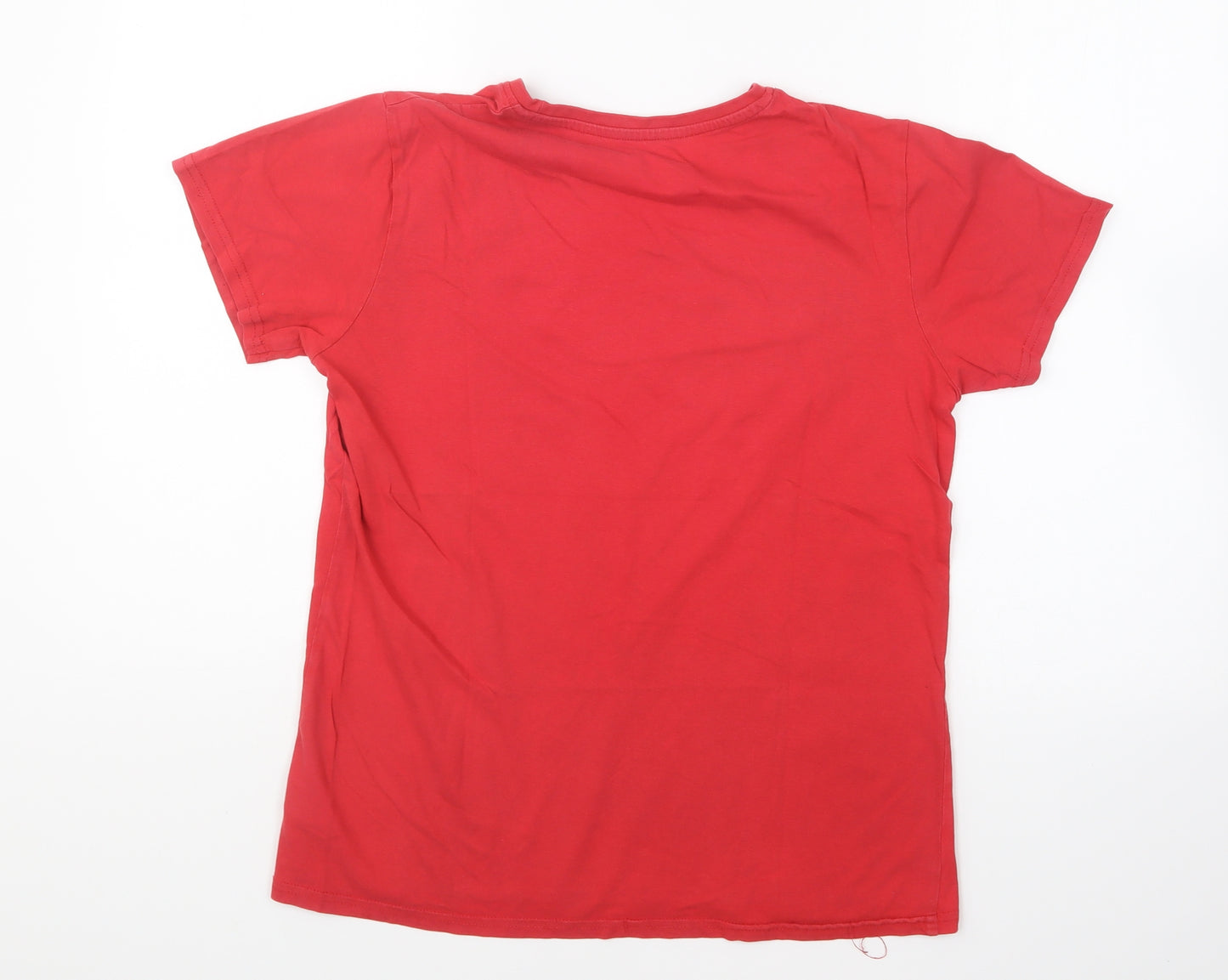 Dunnes Stores Mens Red Cotton T-Shirt Size S Round Neck - My Way Or The Highway