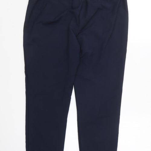 NEXT Womens Blue Cotton Capri Trousers Size 14 L25.5 in Regular Hook & Eye