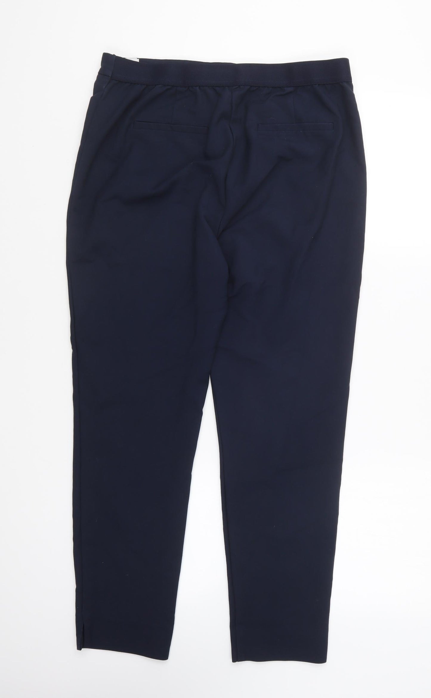 NEXT Womens Blue Cotton Capri Trousers Size 14 L25.5 in Regular Hook & Eye