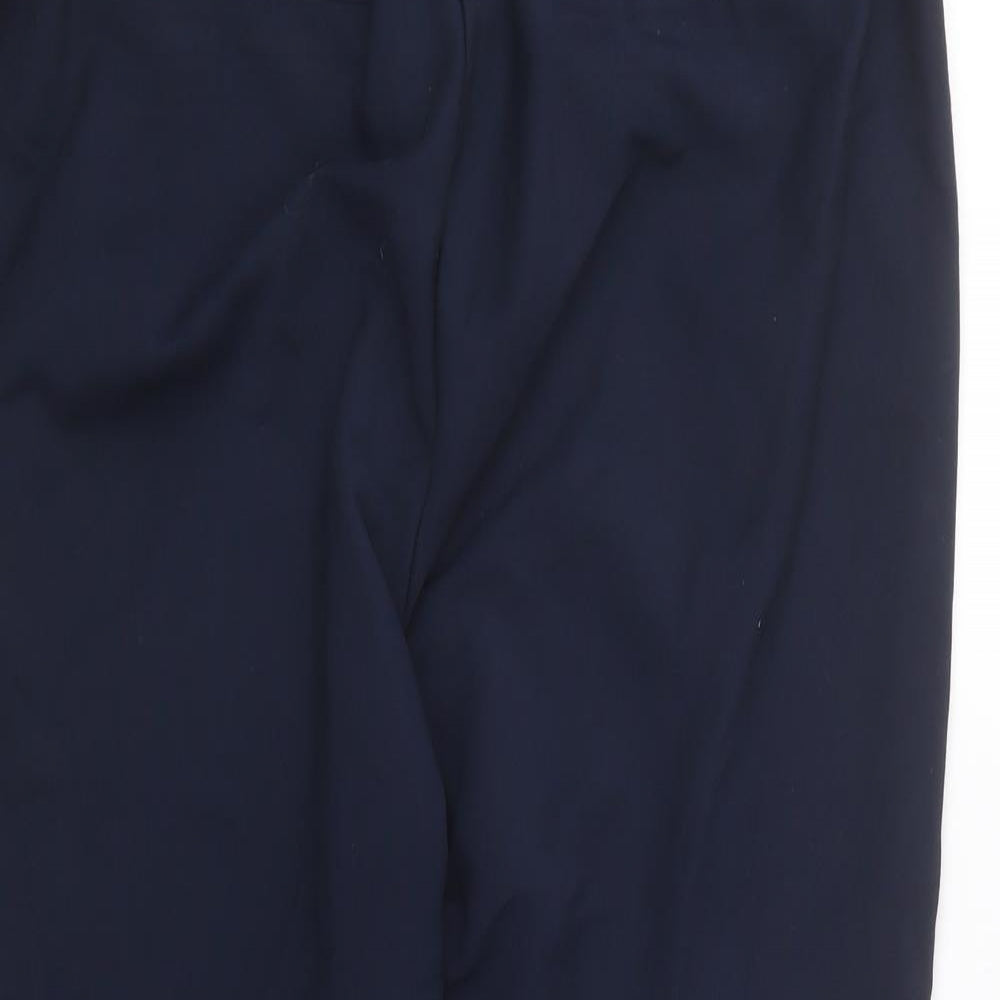 NEXT Womens Blue Cotton Capri Trousers Size 14 L25.5 in Regular Hook & Eye