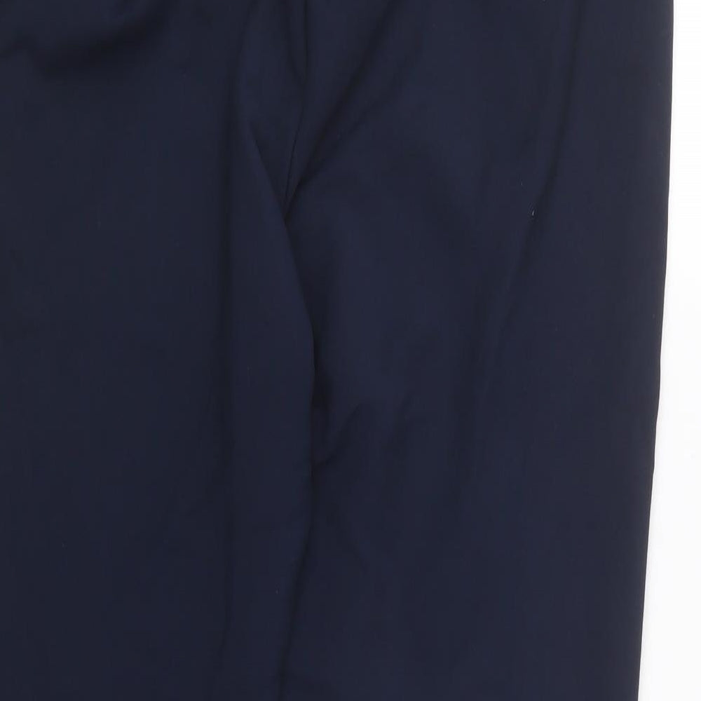 NEXT Womens Blue Cotton Capri Trousers Size 14 L25.5 in Regular Hook & Eye