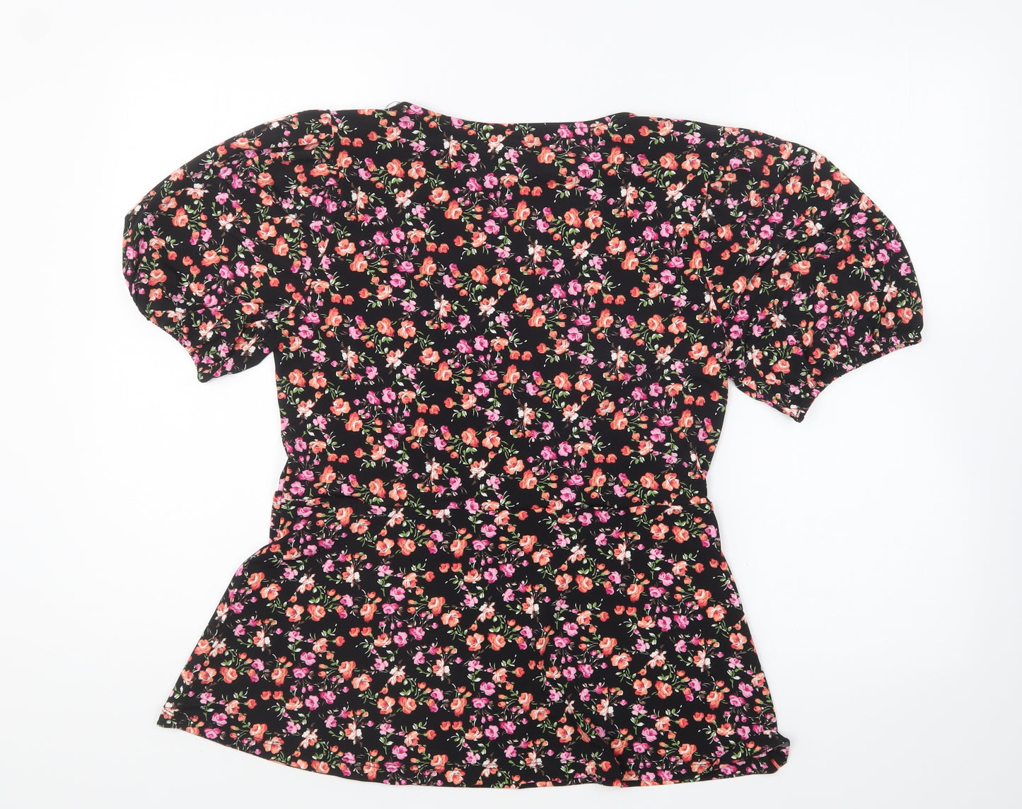 Lipsy Womens Multicoloured Floral Polyester Basic Blouse Size 14 Round Neck
