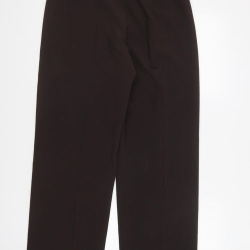 Alex & Co Womens Brown Polyester Trousers Size 12 L29 in Regular Zip