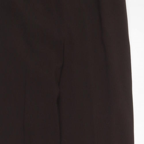 Alex & Co Womens Brown Polyester Trousers Size 12 L29 in Regular Zip