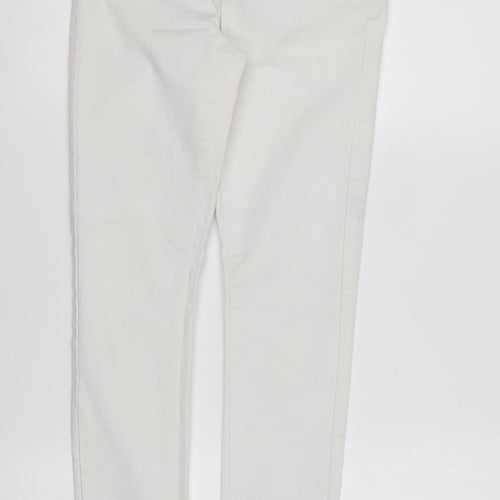 Denim & Co. Womens White Cotton Skinny Jeans Size 8 L28 in Regular Button