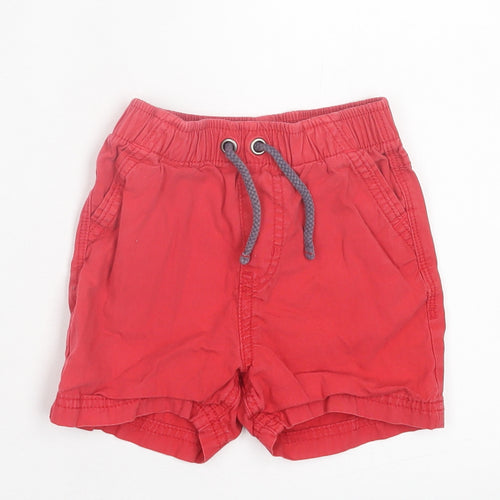George Boys Red Cotton Cropped Trousers Size 12-18 Months Tie - Shorts